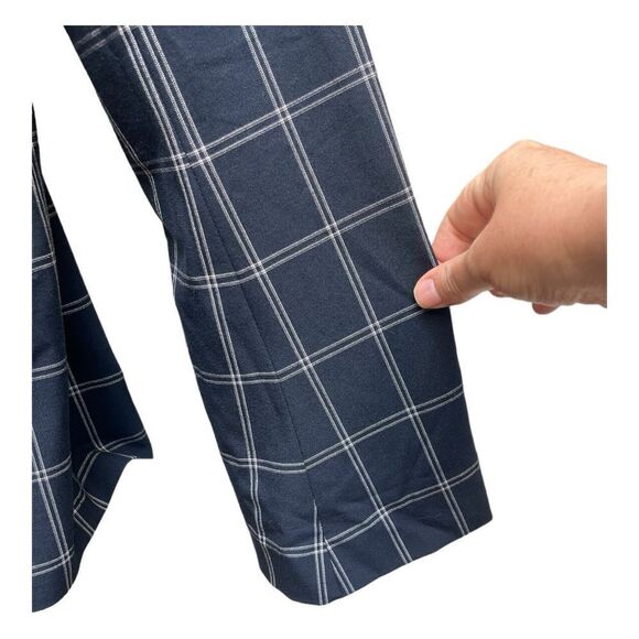 Banana Republic NWOT Blue Window Pane Print Flare Sleeve Washable Blazer Size 8 - Picture 3 of 9